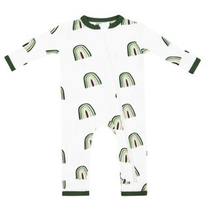 Like new Kyte Baby Zippered Romper in Hunter Rainbow, 0-3 months size